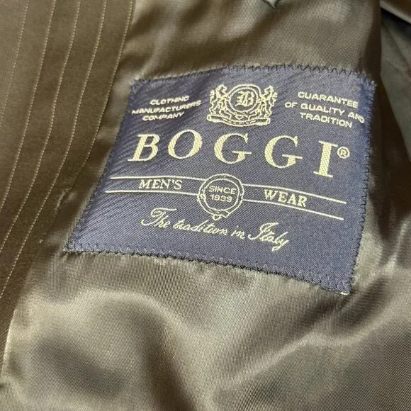 Boggi Milano 2-Piece Suit Size 46 Jacket & Pants (Adjustable Hem)